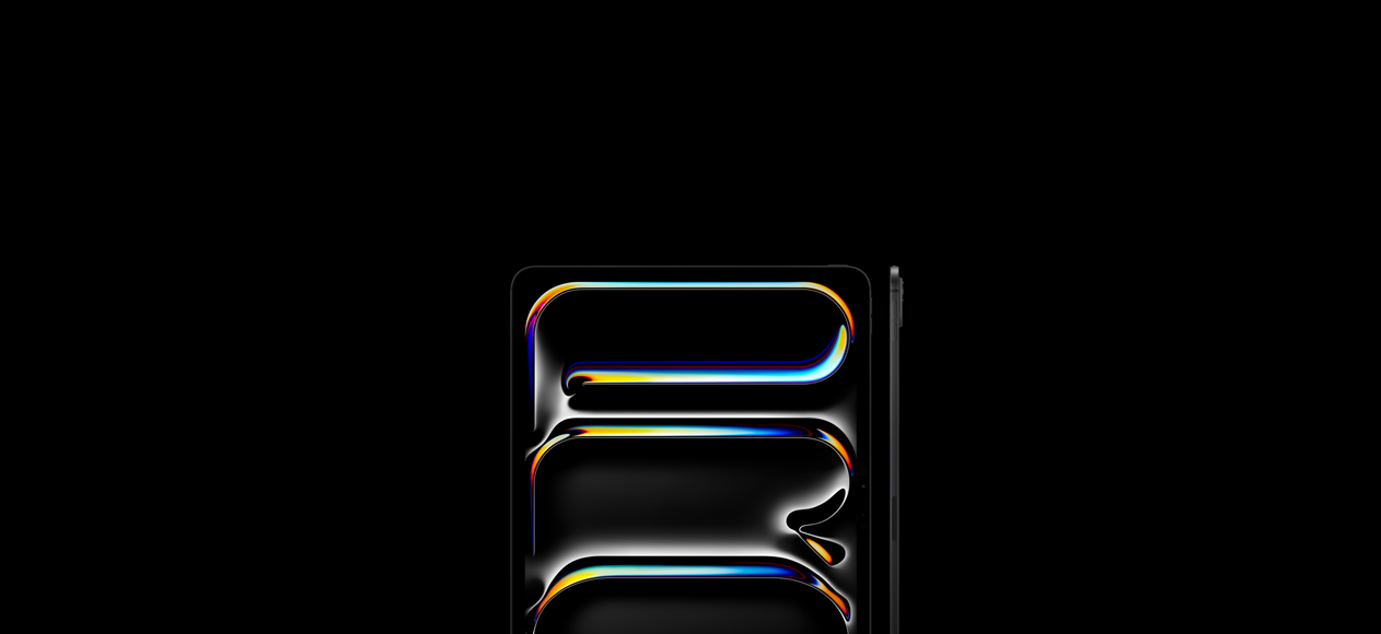 iPad Pro display with colorful wallpaper